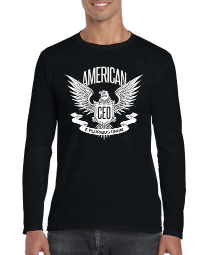 American CEO Patriotic Eagle Men's Long Sleeve Shirt Red / 3XL
