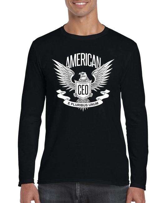 American CEO Patriotic Eagle Men's Long Sleeve Shirt Red / 3XL