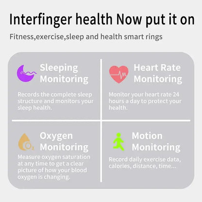 Bluetooth Smart Ring with Health Tracking Gold 18