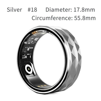Bluetooth Smart Ring with Health Tracking Silver 18