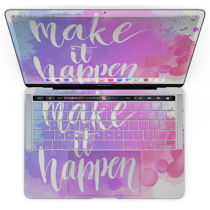 Bright Make it Happen - MacBook Pro with Touch Bar Skin Kit Ultra Gloss / Inside Keyboard Area Skin Only / 13" MacBook Pro w/ Touch Bar (A1989)