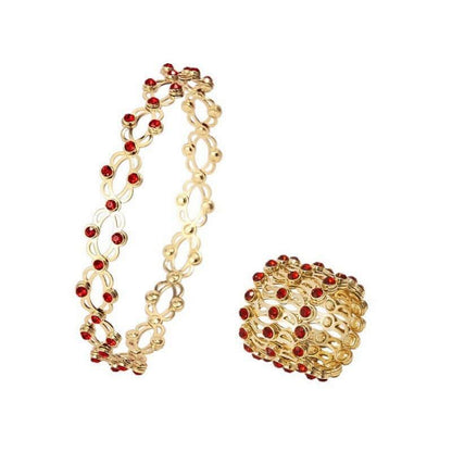2 In 1 New Creative Magic Stretchable Ring Bracelet For Women Charm Shiny Crystal Retractable Bracelets Rings Jewelry Gift silver / Diameter 2cm-7cm adjustable