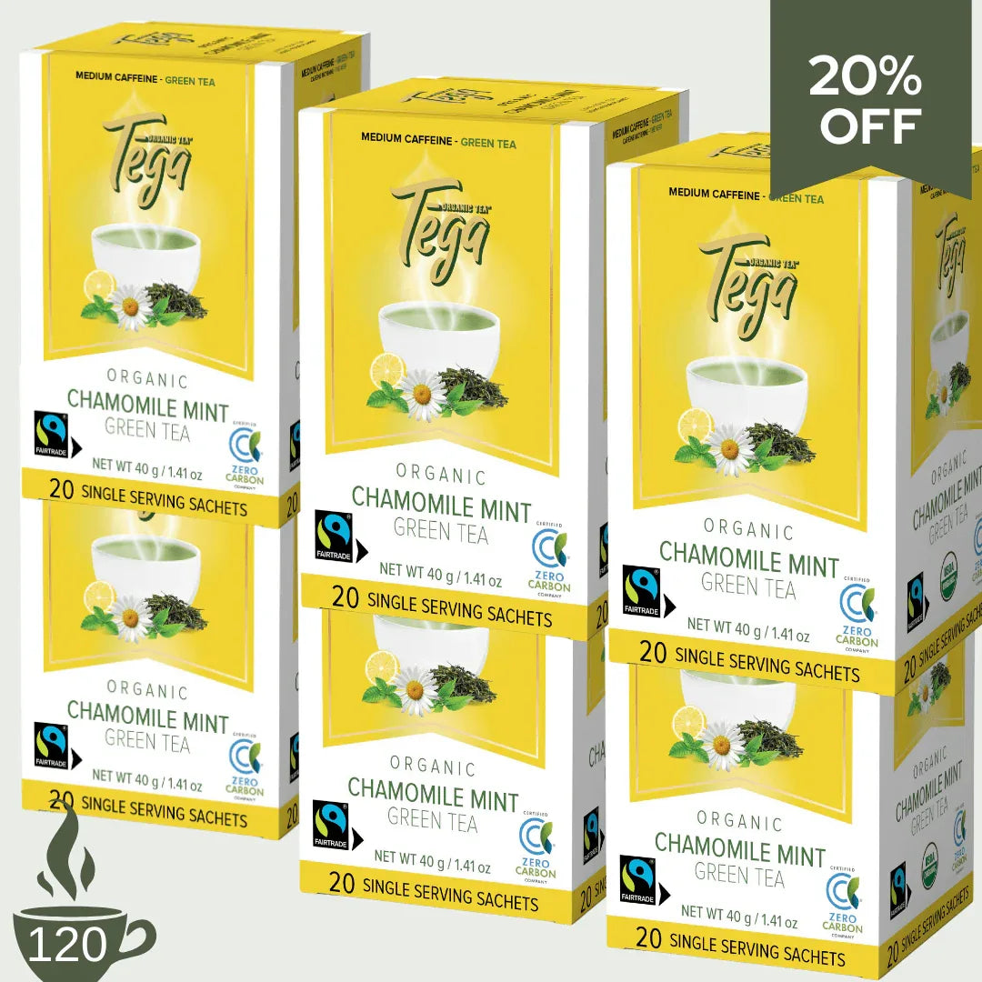 Chamomile Mint Green Tea w. Citrus Organic Fairtrade 20ct 6 x 20ct Box - SAVE 20%