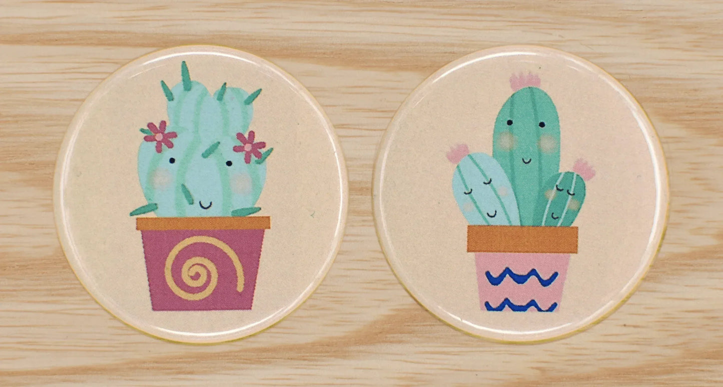 Cactus Party two car seat magnetic buttons us