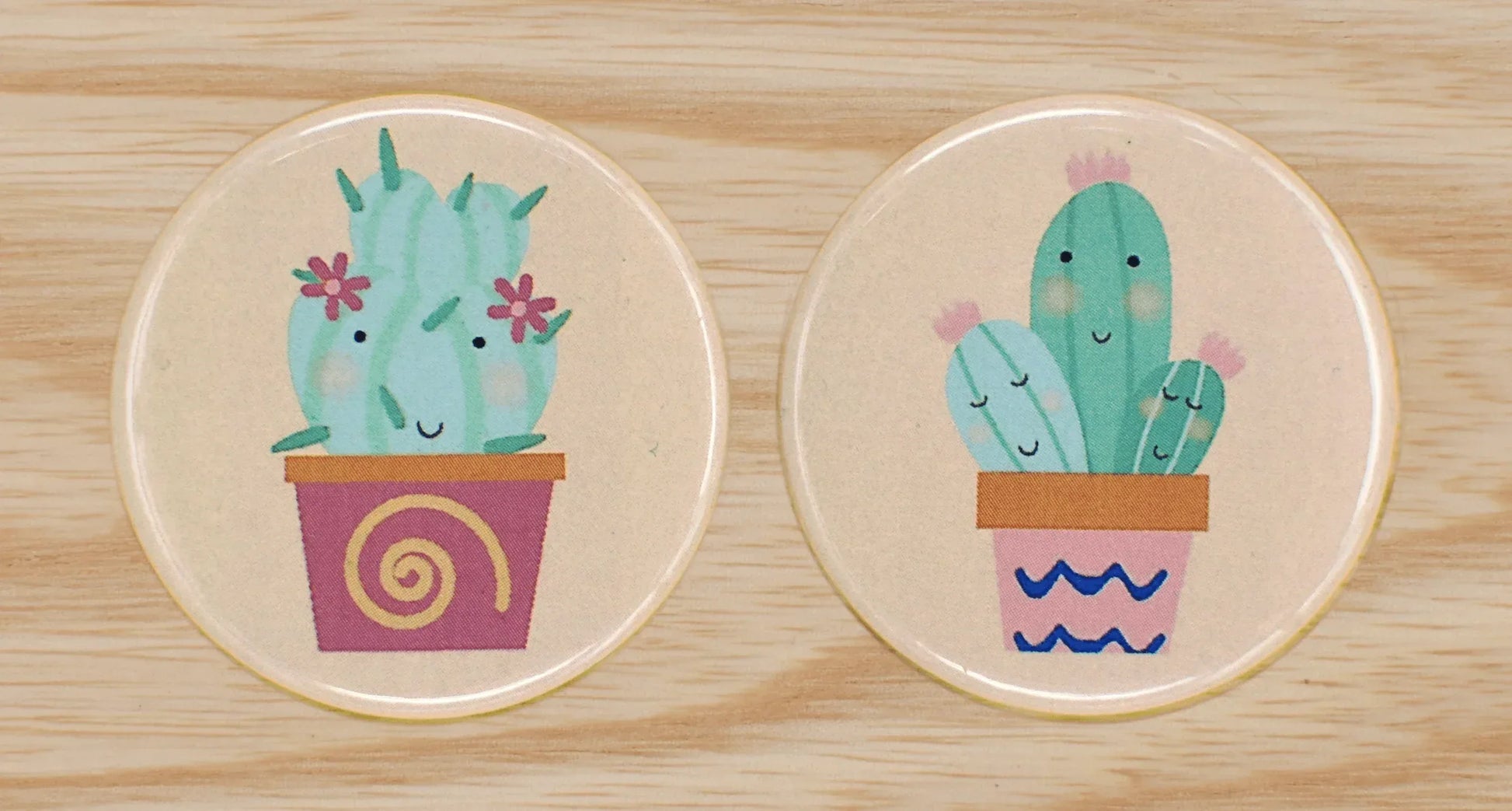 Cactus Party two car seat magnetic buttons us