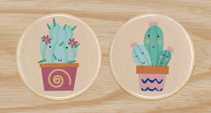 Cactus Party two car seat magnetic buttons us