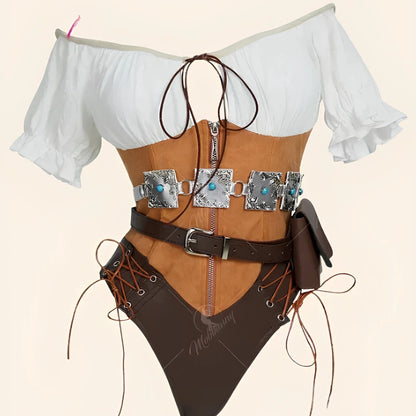 Ciri Cosplay Costume Set for Women – Bodysuit, Belt, & Accessories, Sizes S–XL