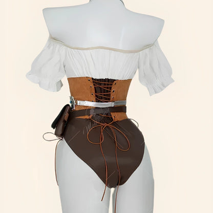 Ciri Cosplay Costume Set for Women – Bodysuit, Belt, & Accessories, Sizes S–XL