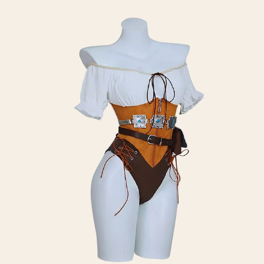 Ciri Cosplay Costume Set for Women – Bodysuit, Belt, & Accessories, Sizes S–XL