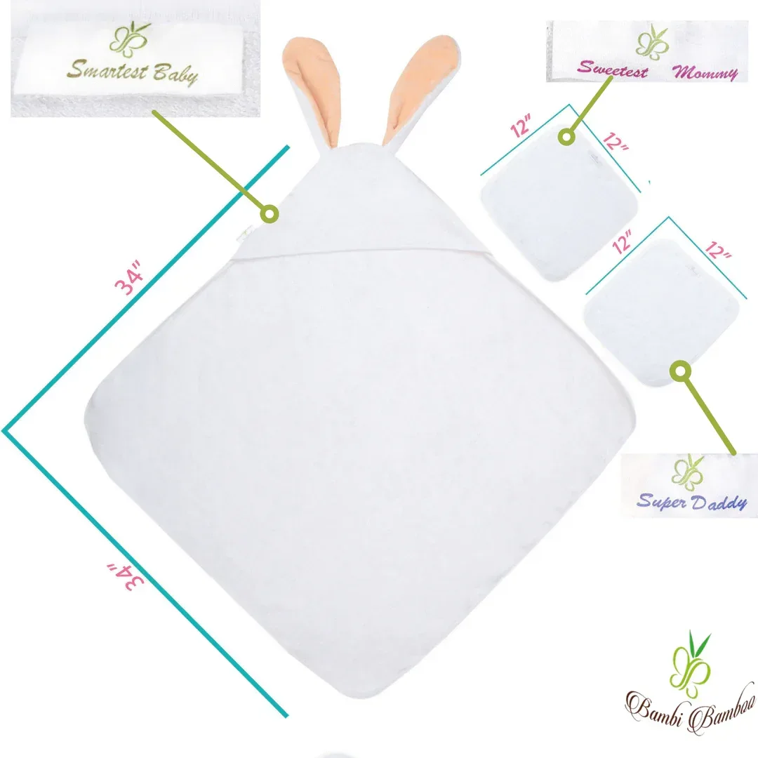 Amber Bunny Hooded Towel & 2 Washcloths Default Title