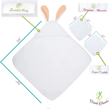 Amber Bunny Hooded Towel & 2 Washcloths Default Title