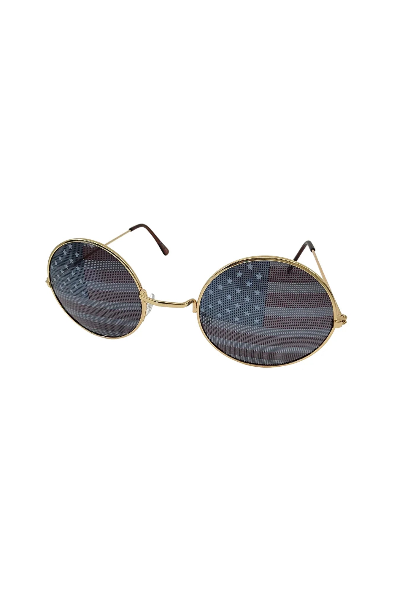 American Flag Round Shaped Sunglasses Vermeil-N11526GD-4102 / Red / 0