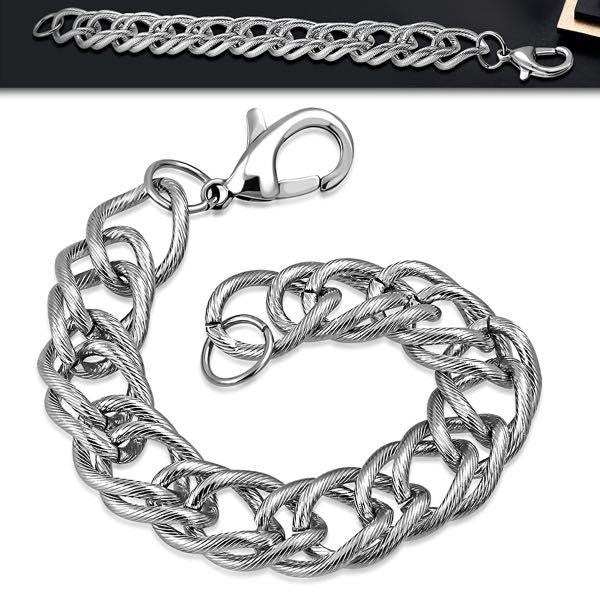 Cuban Link Chain Lobster Clasp Closure Bracelet (c241)