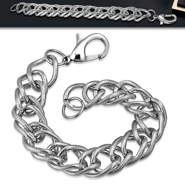 Cuban Link Chain Lobster Clasp Closure Bracelet (c241) Default Title