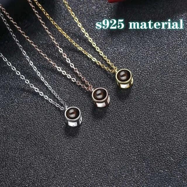 Custom Heart Projection Necklace – Personalized Photo Memory Gift Style 13 / Rose gold / United States