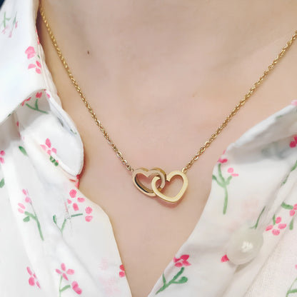 Customized Name Stainless Steel 18k Gold Plated Rose Gold O-Chain Love Engraved Necklace