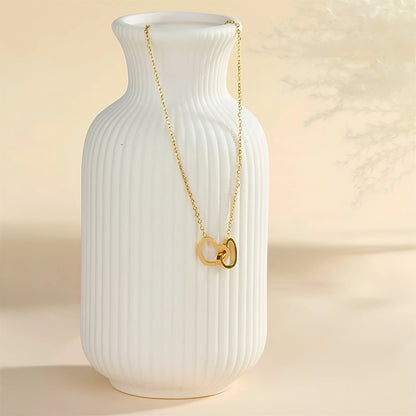 Customized Name Stainless Steel 18k Gold Plated Rose Gold O-Chain Love Engraved Necklace