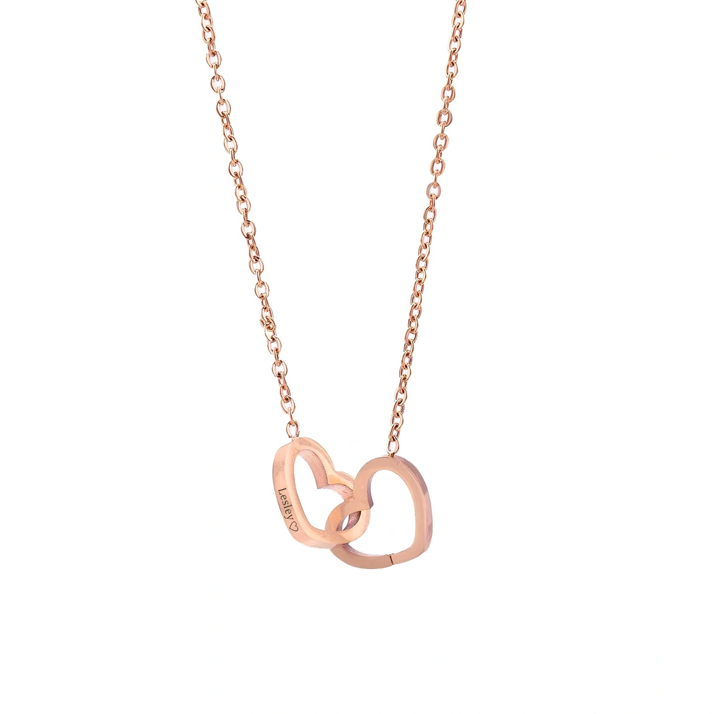 Customized Name Stainless Steel 18k Gold Plated Gold O-Chain Love Engraved Necklace