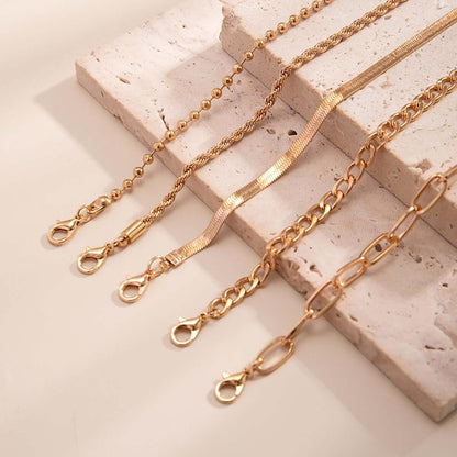 Love Beaded Punk Chain Foot Chain Set Hip Hop Personalized Snake Bone Chain Foot Anklet eprolo