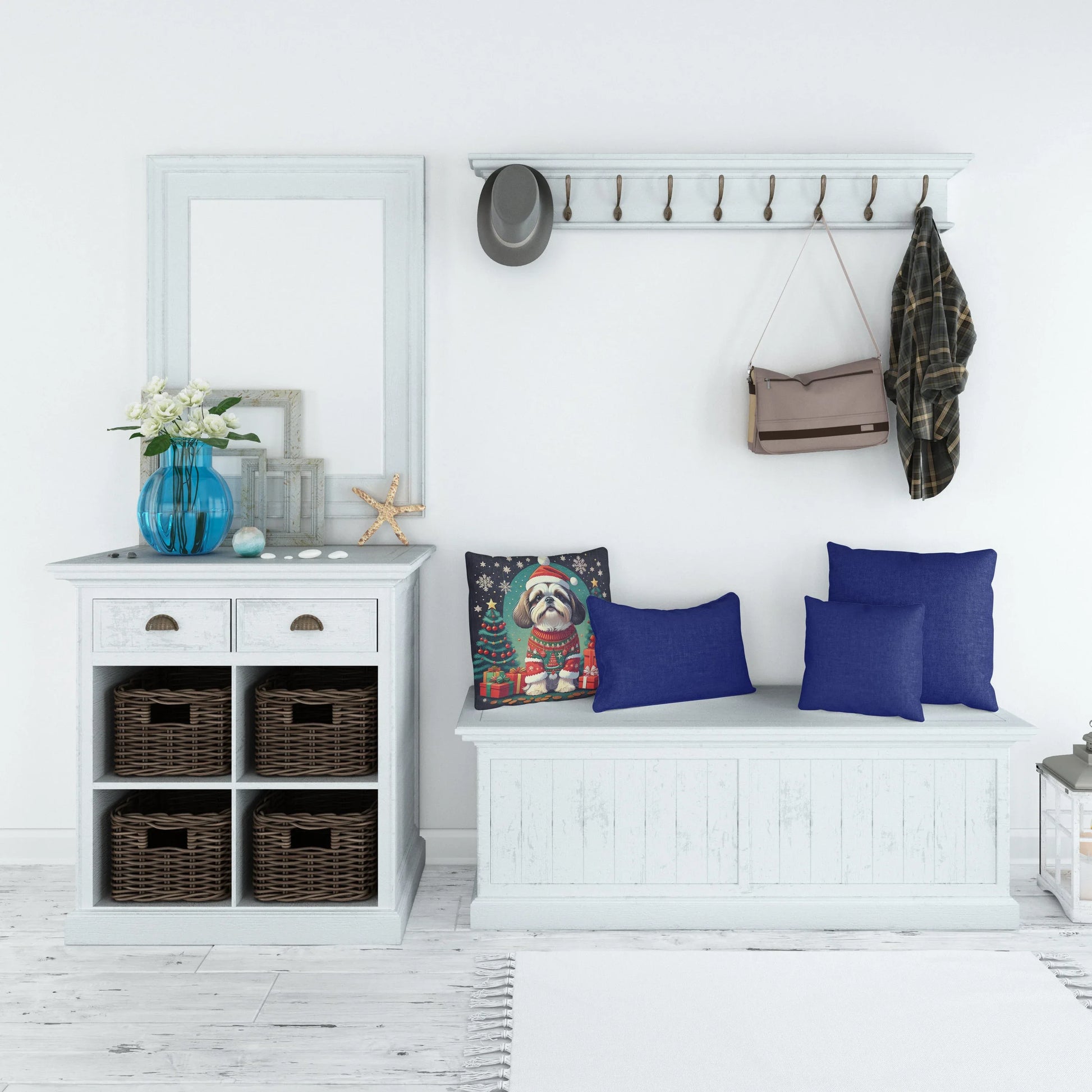 Shih Tzu Christmas Throw Pillow Default Title