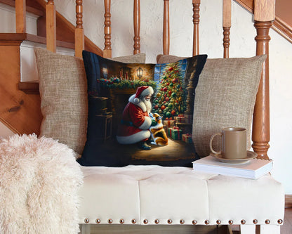 Corgi and Santa Claus Throw Pillow Default Title