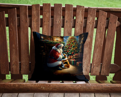 Corgi and Santa Claus Throw Pillow Default Title