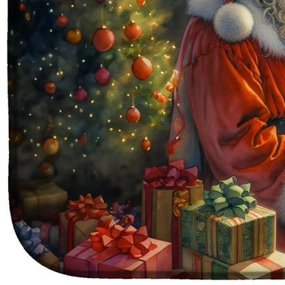 Finnish Spitz and Santa Claus Dish Drying Mat Default Title