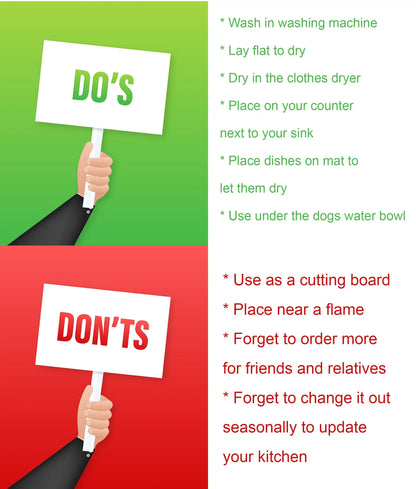 Finnish Spitz and Santa Claus Dish Drying Mat Default Title