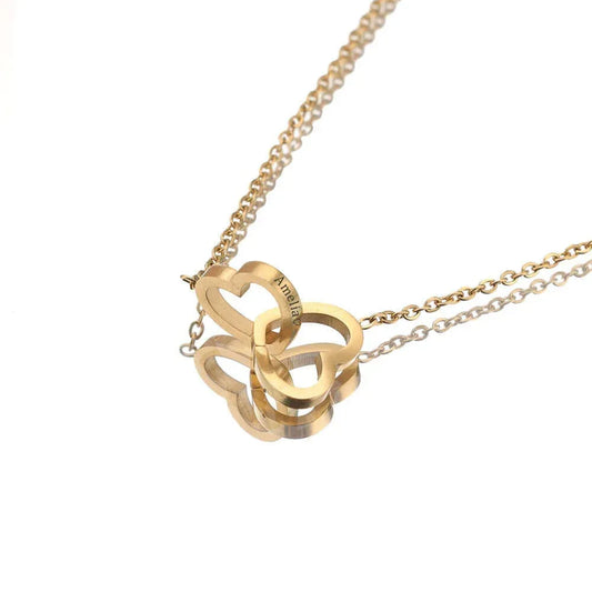 Customized Name Stainless Steel 18k Gold Plated Rose Gold O-Chain Love Engraved Necklace eprolo