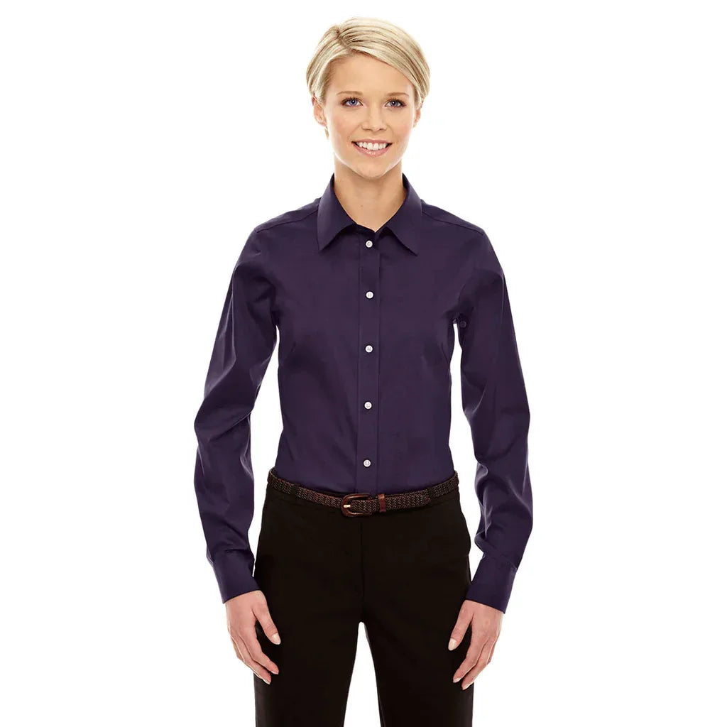 Devon & Jones Women's Crown Collection Solid Stretch Twill - Deep Purple XS