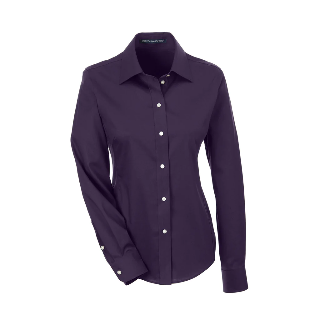 Devon & Jones Women's Crown Collection Solid Stretch Twill - Deep Purple