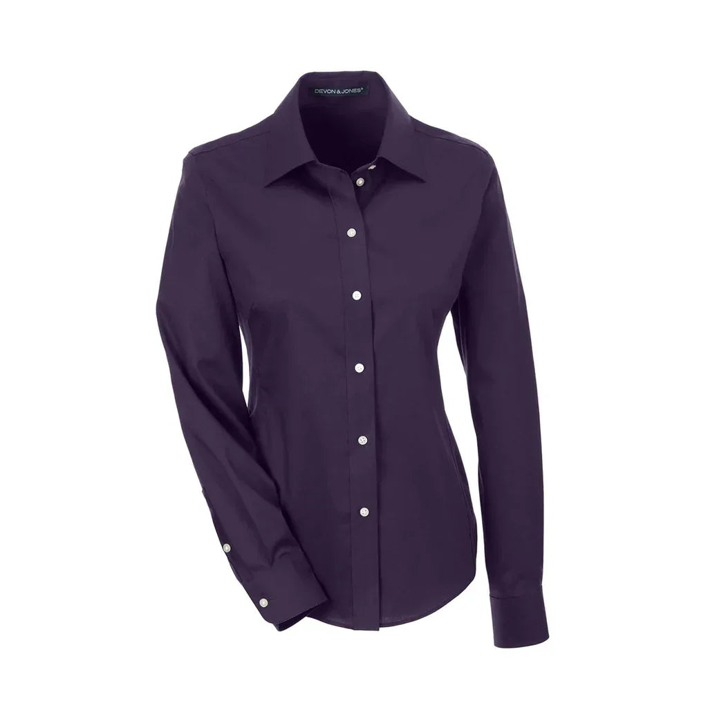 Devon & Jones Women's Crown Collection Solid Stretch Twill - Deep Purple XS
