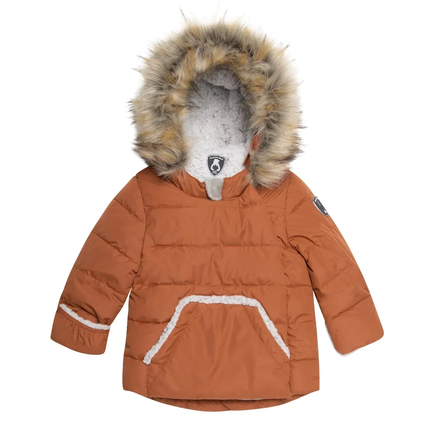 Solid Two Piece Baby Snowsuit Brown 12m