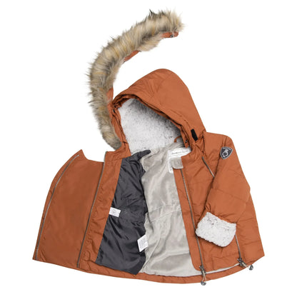 Solid Two Piece Baby Snowsuit Brown 12m