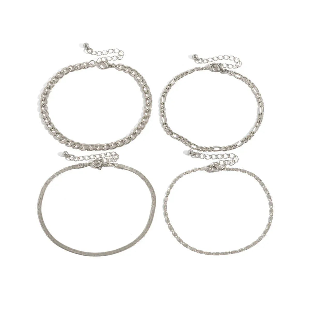 Love Beaded Punk Chain Foot Chain Set Hip Hop Personalized Snake Bone Chain Foot Anklet eprolo