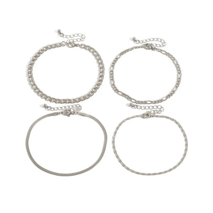 Love Beaded Punk Chain Foot Chain Set Hip Hop Personalized Snake Bone Chain Foot Anklet eprolo