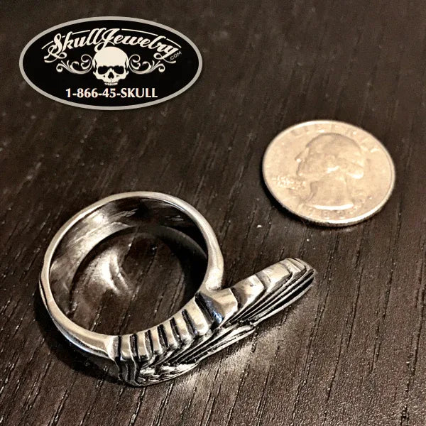 Egyptian Wing Stainless Steel Ring (#360) Size 15
