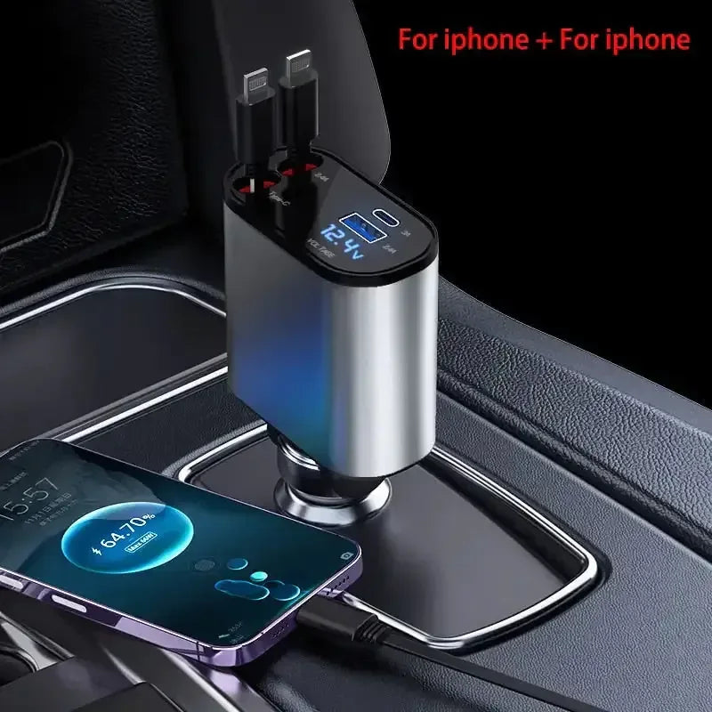 Retractable Car Charger Both Apple