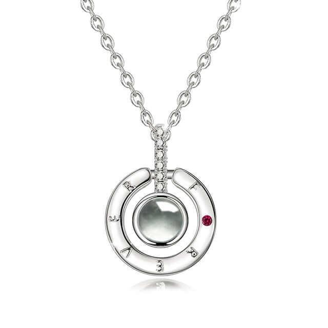 I Love You" 100 Languages Projection Necklace Silver