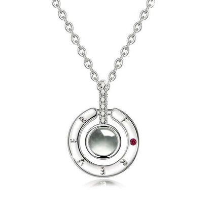 I Love You" 100 Languages Projection Necklace Silver