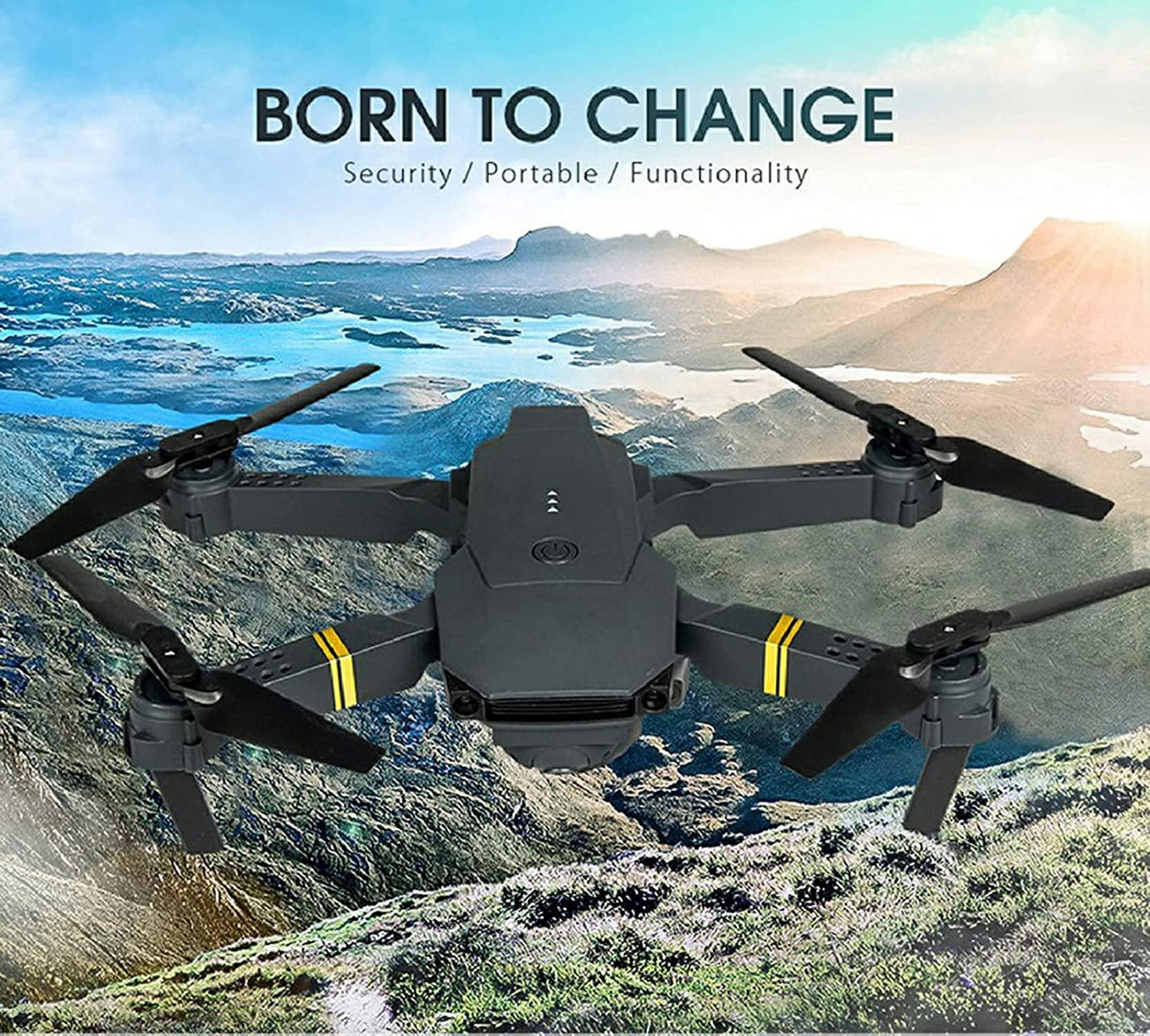 4K HD Dual Camera RC FPV WiFi Portable Wide Angle Foldable Quadcopter Drone Gold