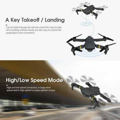 4K HD Dual Camera RC FPV WiFi Portable Wide Angle Foldable Quadcopter Drone Gold