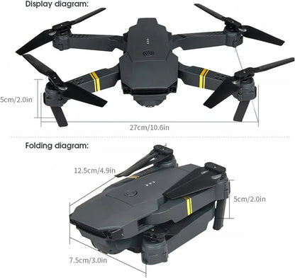 4K HD Dual Camera RC FPV WiFi Portable Wide Angle Foldable Quadcopter Drone Gold
