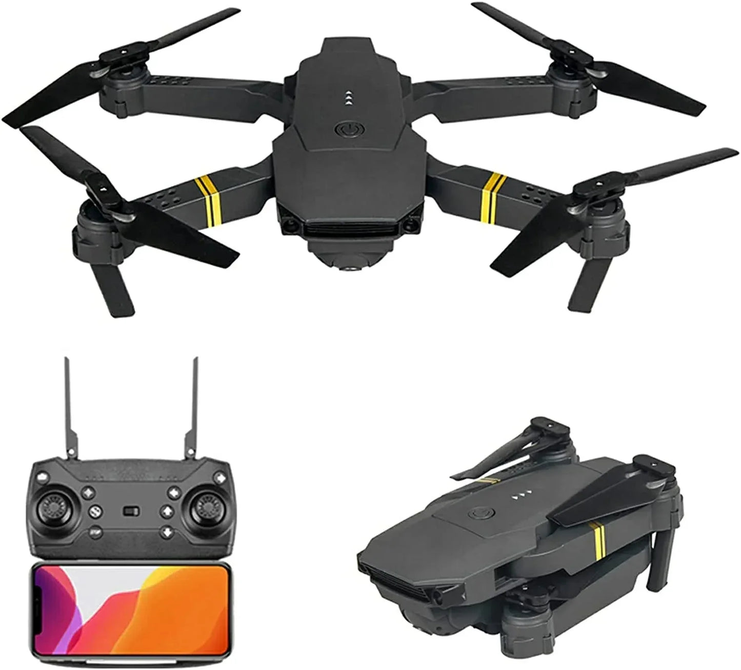 4K HD Dual Camera RC FPV WiFi Portable Wide Angle Foldable Quadcopter Drone Gold
