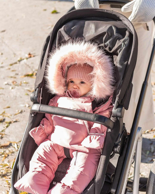 One-Piece Baby Snug Snowsuit Designed For Car Seat Pink 6m