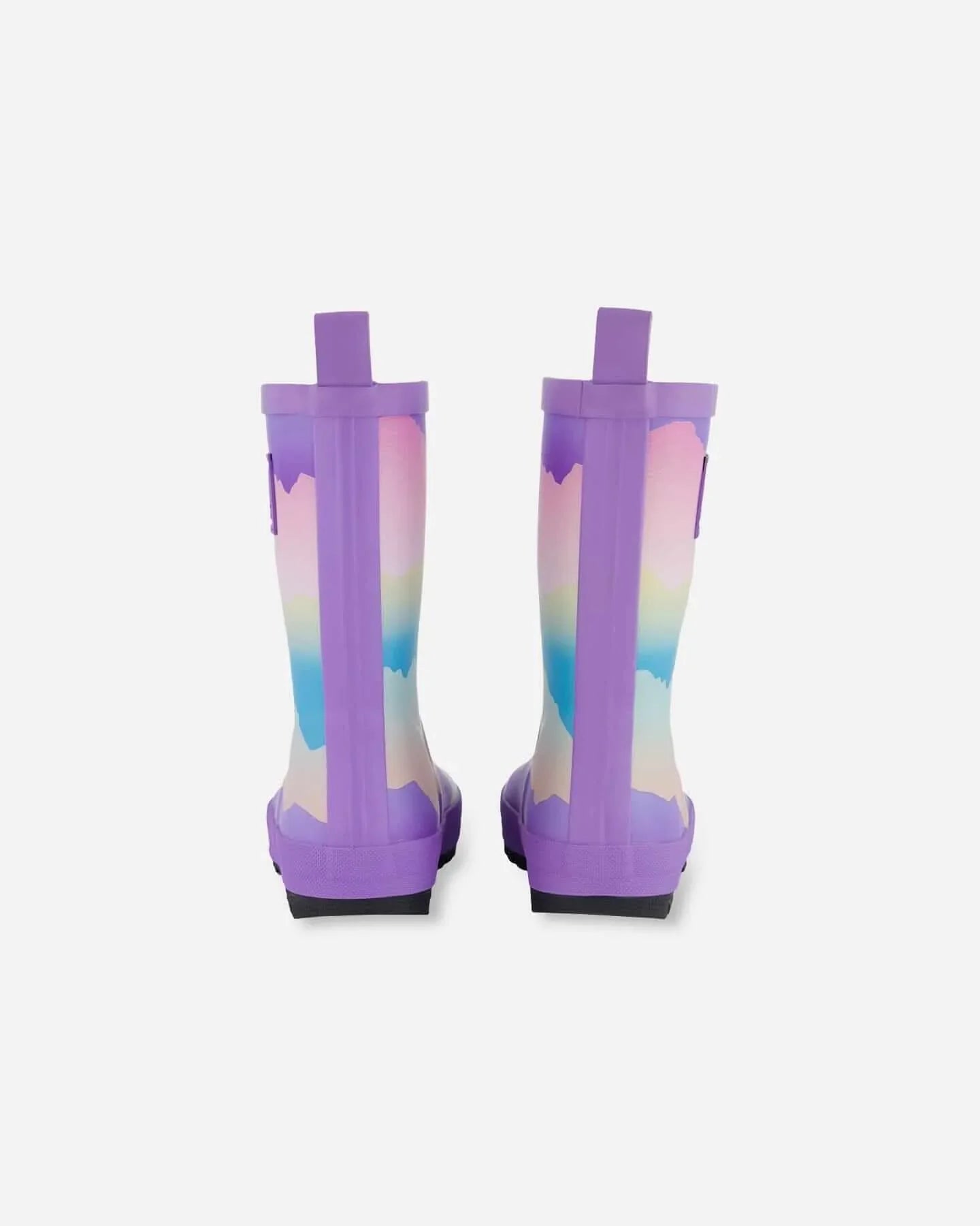 Printed Rain Boots Mauve And Blue, Pink Mountain 6 (Toddler)