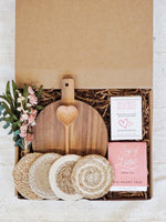 Gift Box With Wood board, Wood Spoon, Tea And Cookies - Round Gift Box / 2. Congratulations