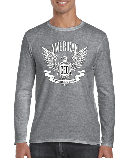 American CEO Patriotic Eagle Men's Long Sleeve Shirt Red / 3XL