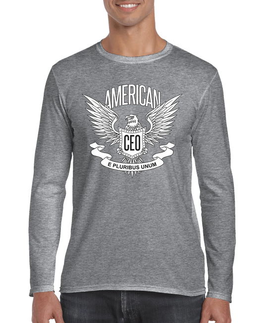 American CEO Patriotic Eagle Men's Long Sleeve Shirt Red / 3XL
