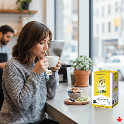 Chamomile Mint Green Tea w. Citrus Organic Fairtrade 20ct 3 x 20ct Box - SAVE 15%